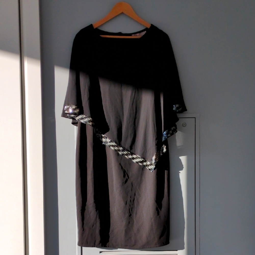 Elegant Black Dress with Sequin Accents
